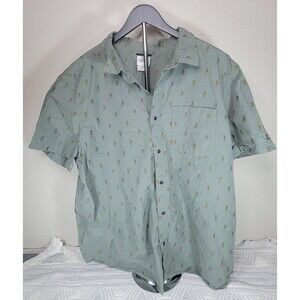 The North Face Men’s XXL Embroidered Hiker Button‎ Up Shirt Sage Green Cotton